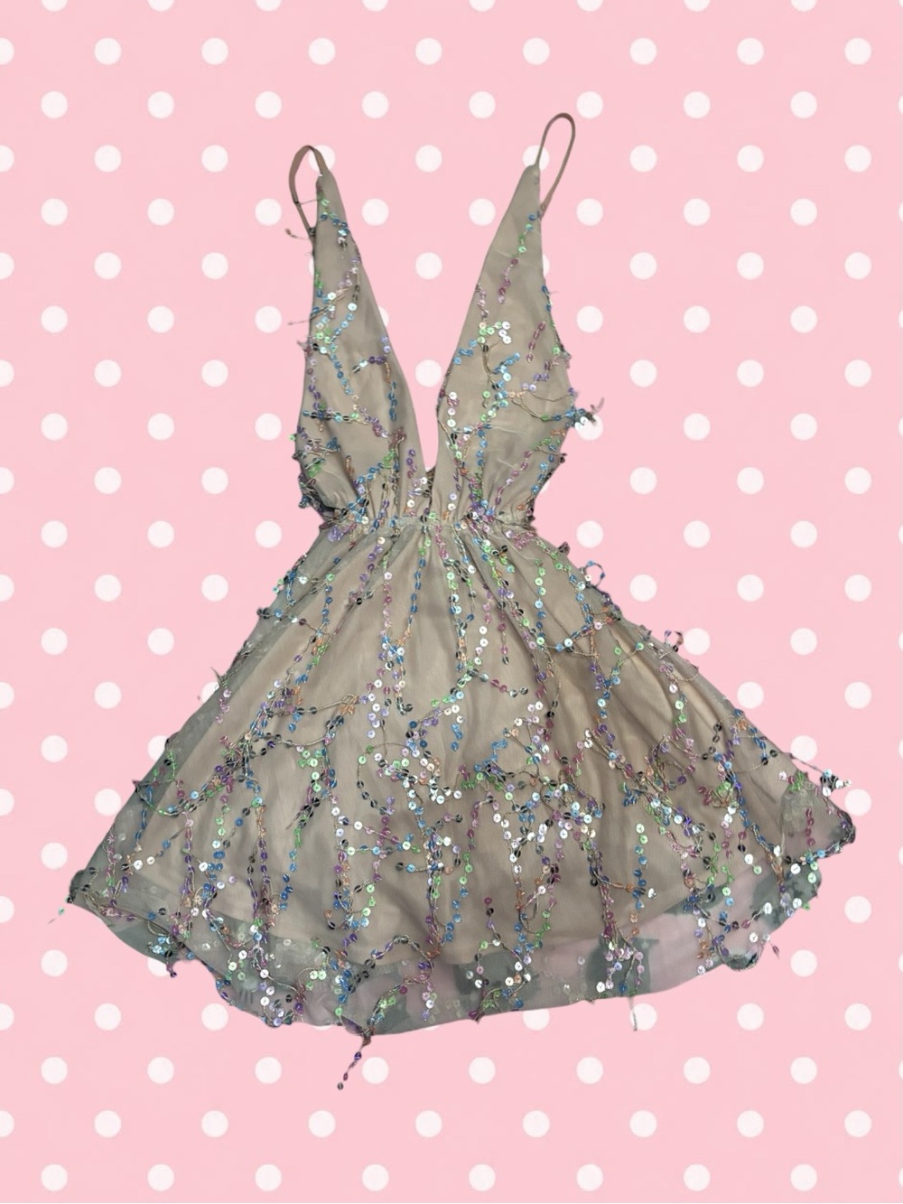 Hello Molly Sparkly Sequin Open Back Mini Dress